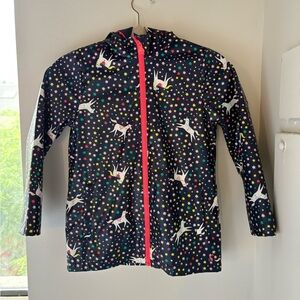 Joules Kids' Unicorn Star Print Rain Jacket Navy Blue 8y